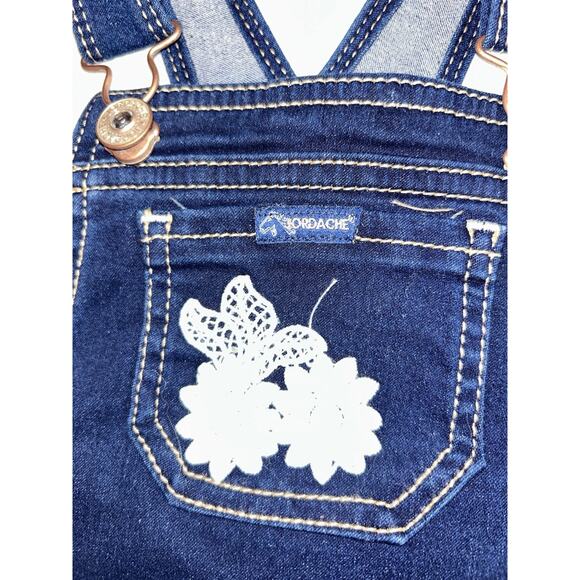 Jordache Overalls Flowers and Lace 2T/NP2 Toddler Baby Clothes Denim - Picture 4 of 9